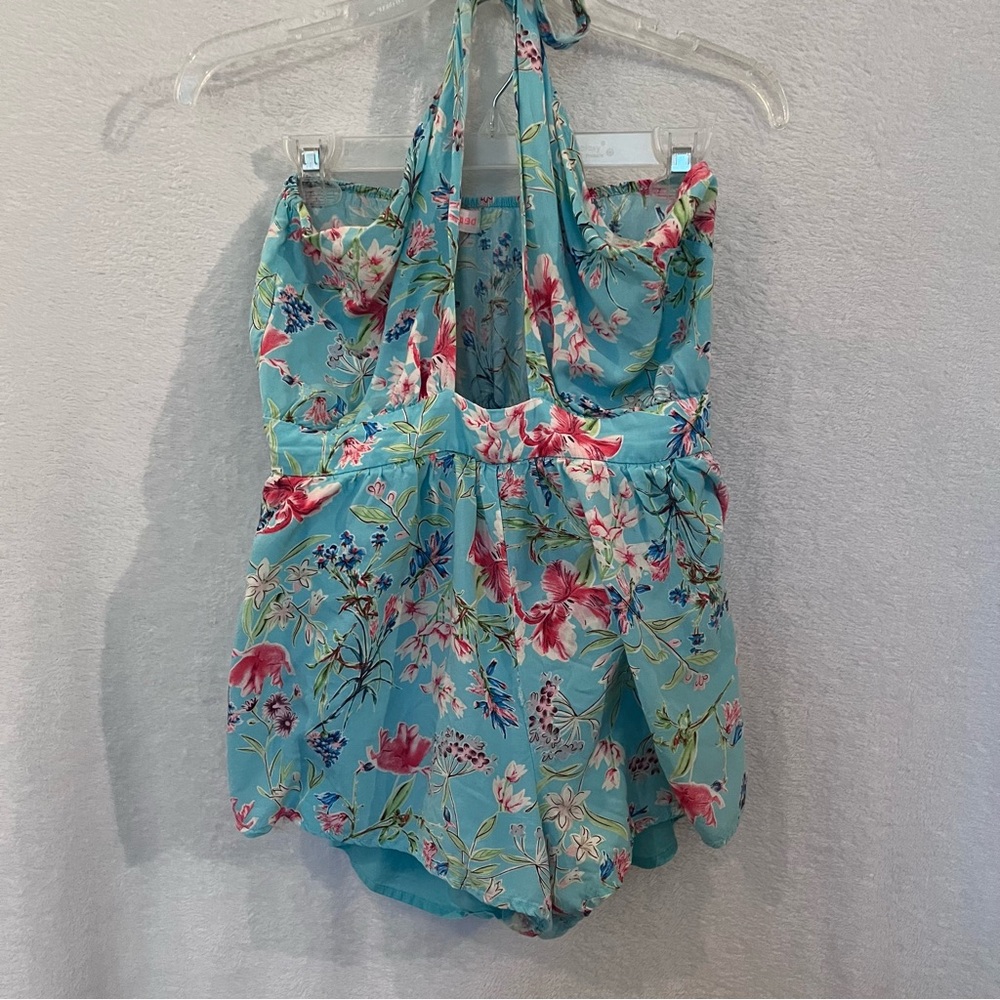 re:named Floral Aqua Bodysuit